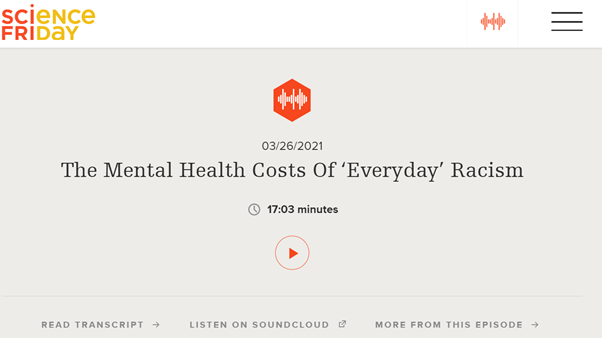 Dr. Cheah Talks about the Mental Health Costs of ‘Everyday’ Racism on NPR Science Friday