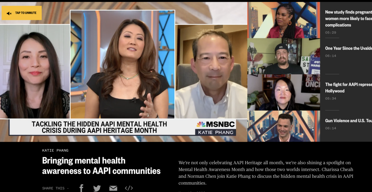 Dr. Cheah is on MSNBC on the The Katie Phang Show